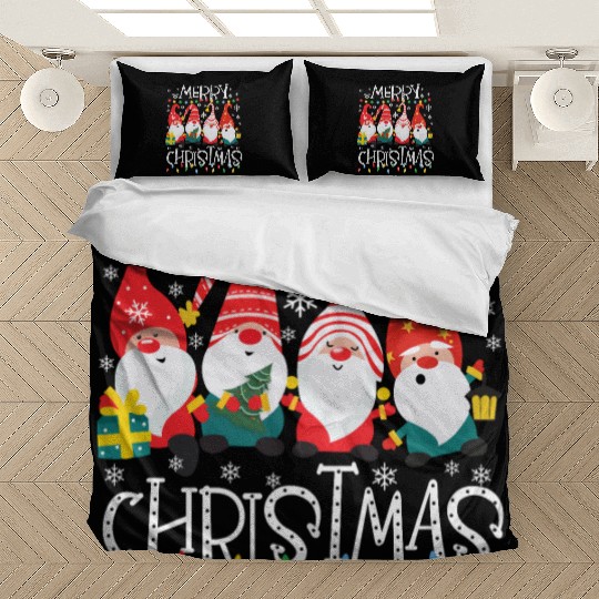 Merry Christmas Squad Santa Gnome Friends Family C Bedding Sets