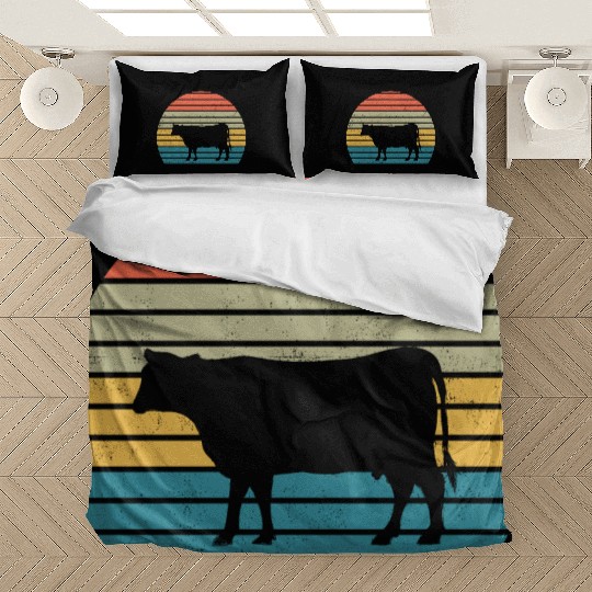 Cow Lover Farmer Retro Vintage Farm Animal Bedding Sets