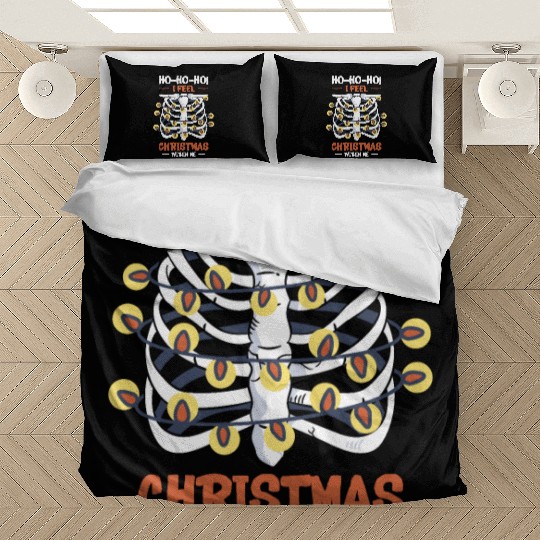 Christmas Holiday Skeleton Rib Cage Radiology Bedding Sets