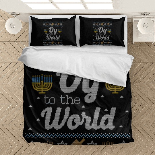 Funny Ugly Hanukkah Oy To The World Bedding Sets