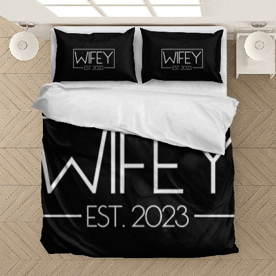 Wifey Est. 2023 Matching Couple Newlywed Marriedwi Bedding Sets