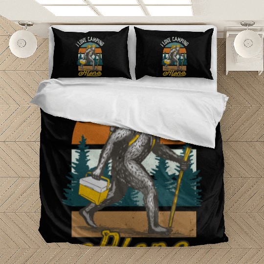 I Love Camping Solo Bigfoot Sasquatch Bedding Sets