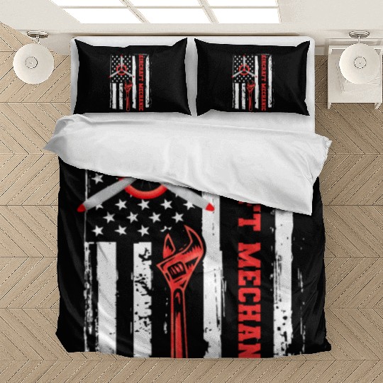 Aircraft Mechanic Us Flag Bedding Sets