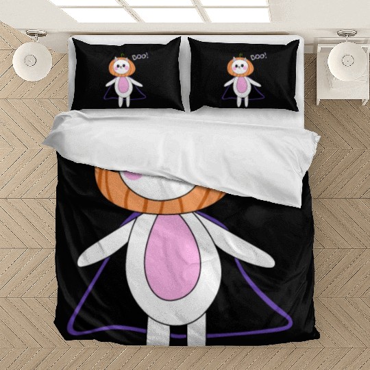 cute cat in halloween melon costume Bedding Sets