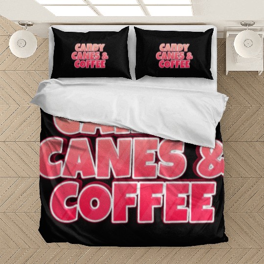 Candy Cane Candy Canes And Coffee Bedding Sets