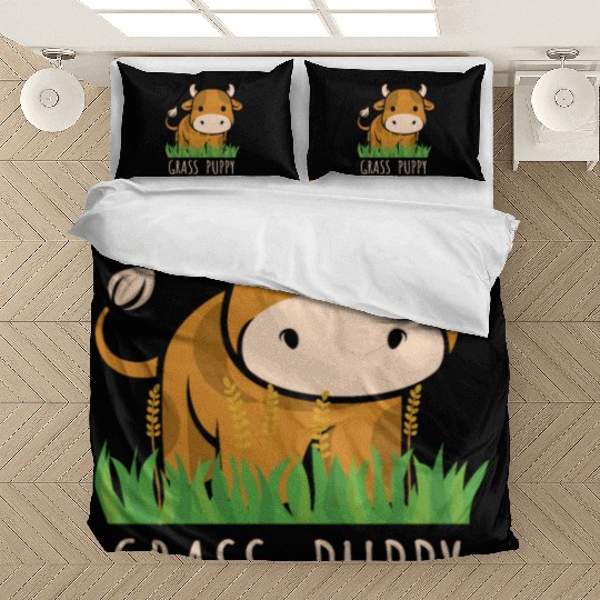 Scottish Highland Cow Grass Puppy Cow Whisperer Bedding Sets