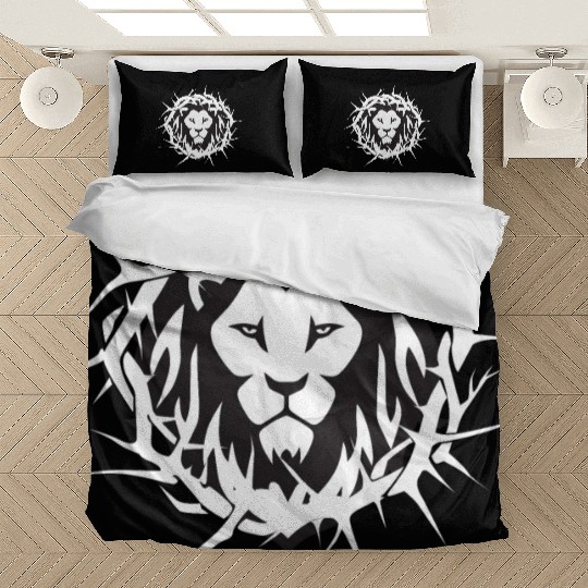 Lion of Judah With A Crown of Thorns Christian Bedding Sets