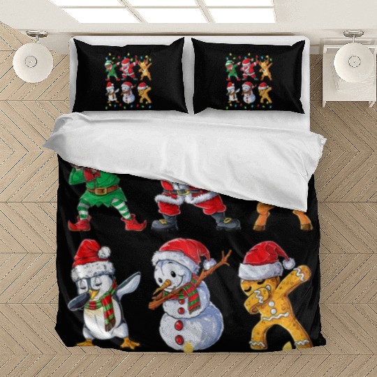 Dabbing Santa Elf Friends Christmas Bedding Sets