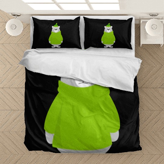 Green teddy bear lover Bedding Sets