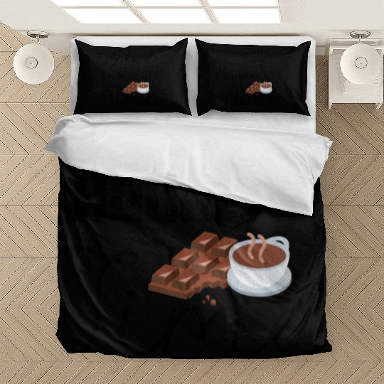 Cute winter quotes - hot chocolate time Bedding Sets