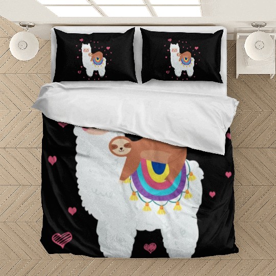 Cute Llama Sloth Best Friends Happy Bedding Sets