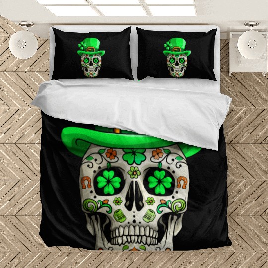 Sugar Skull Funny | Saint Patricks Day of Dead Bedding Sets