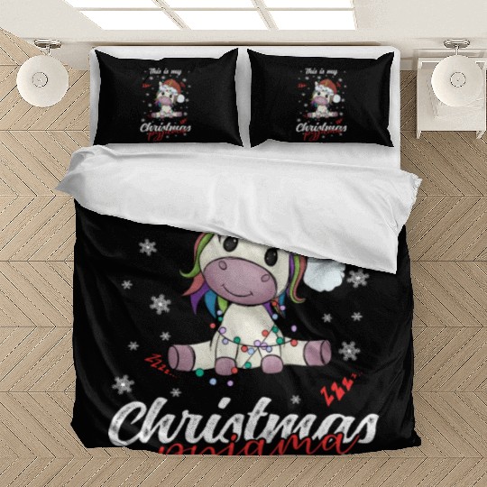 Winter Christmas Pyjama Cow Bedding Sets