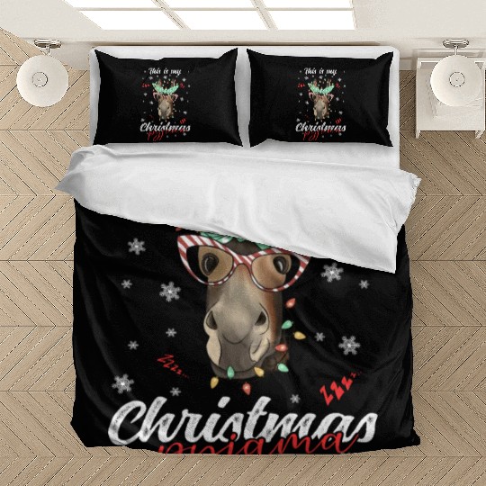 Winter Christmas Pyjama Donkey Bedding Sets