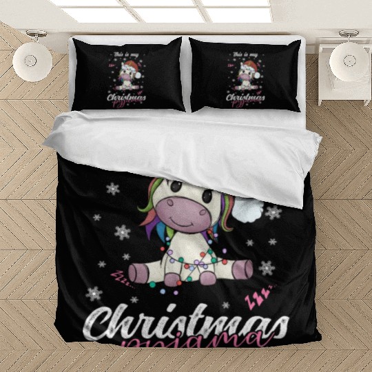 Winter Christmas Pyjama Cow Bedding Sets