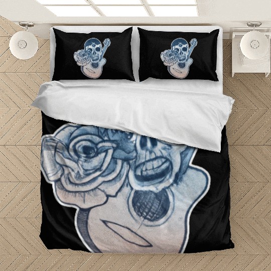 Grotesque Rock And Roll Skull & Guitar Bedding Sets