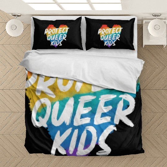 Protect The Queer Kids Rainbow Pride Month Bedding Sets