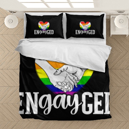 Engayged Rainbow Pride Month LGBTQ Gay Pride Bedding Sets