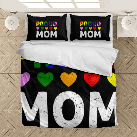 Proud Mom Gay Lesbian LGBTQ Pride Rainbow Mothers Bedding Sets