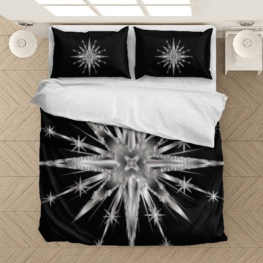 Silver colored glamor timeless star Bedding Sets