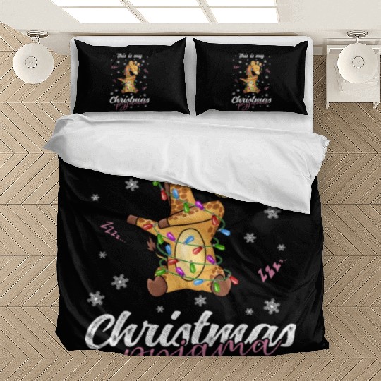 Winter Christmas Pyjama Giraffe Bedding Sets