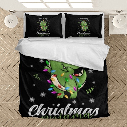 Winter Christmas Pyjama Dinosaur Trex Bedding Sets