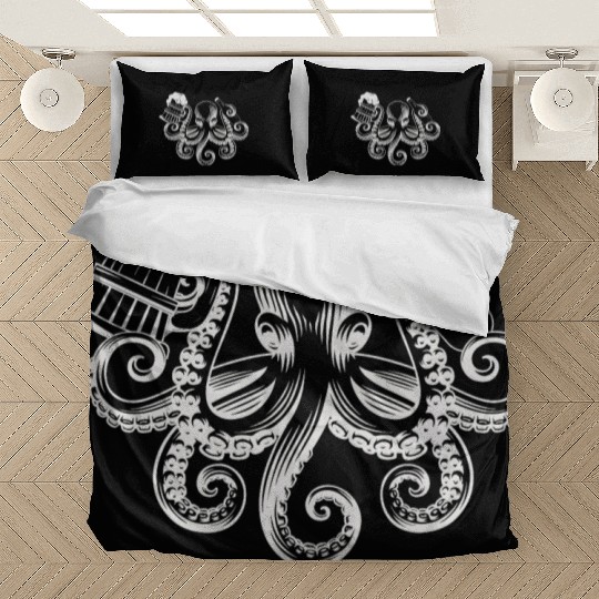 Octopus Beer Drinking Men Beer Lover Bedding Sets