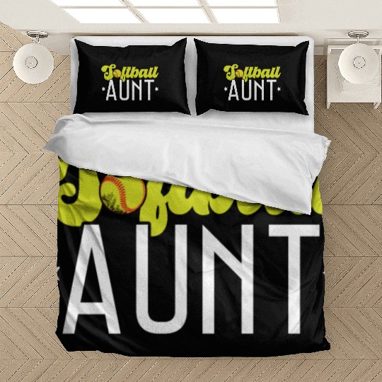Softball Aunt Softball Player Pitcher Catcher Bedding Sets