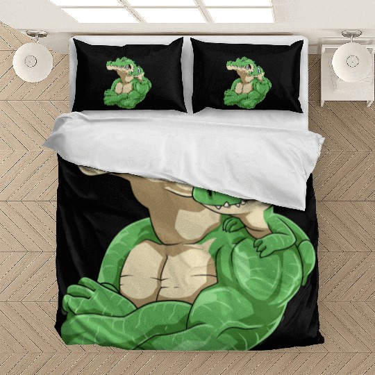 Strong Crocodile with Crocodile Kid for a Bedding Sets