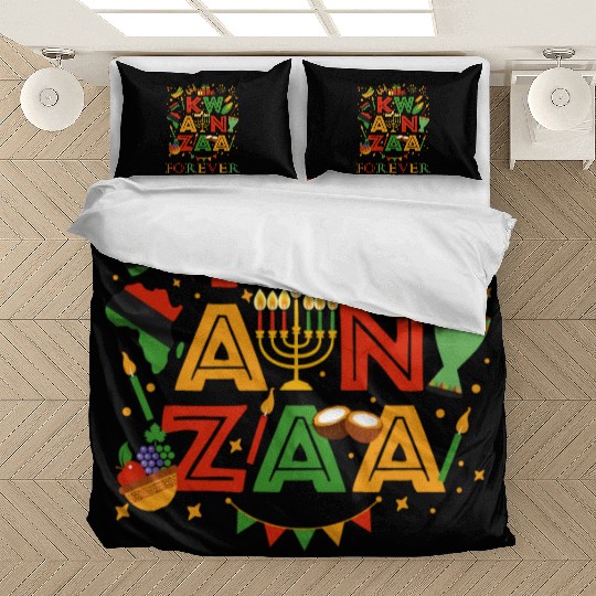 Happy Kwanzaa Forever Christmas Blessing Kinara Bedding Sets