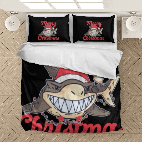 Cute Shark Cheeky In The Ocean For Christmas X-mas Bedding Sets