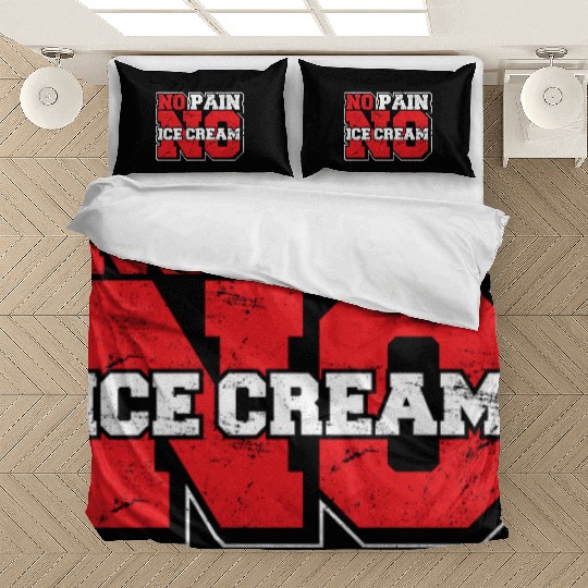 No Pain No Ice Cream Funny Gym Saying Fitness Card Bedding Sets