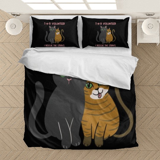 T N R Volunteer I rescue stray cats street cats Bedding Sets