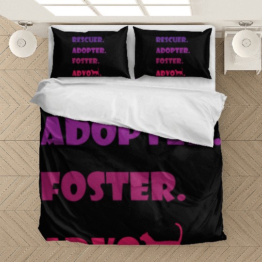 Rescue adopt, foster, advocat street cat volunteer Bedding Sets