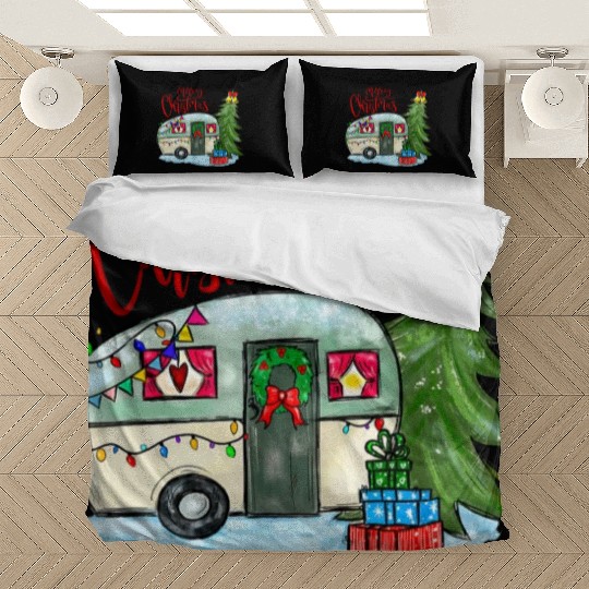 Merry Christmas Happy Camper Funny Camping Life Bedding Sets