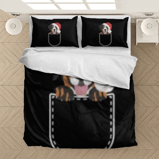 Bernese Mountain Dog Merry Christmas Bedding Sets
