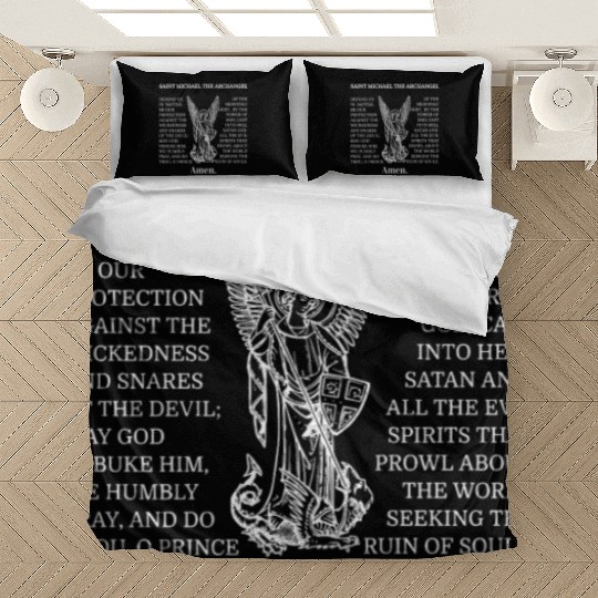 Saint St Michael Prayer Catholic Archangel Christi Bedding Sets