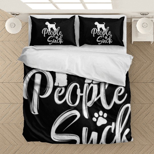 I Love My Black Russian Terrier - "People Suck" Bedding Sets