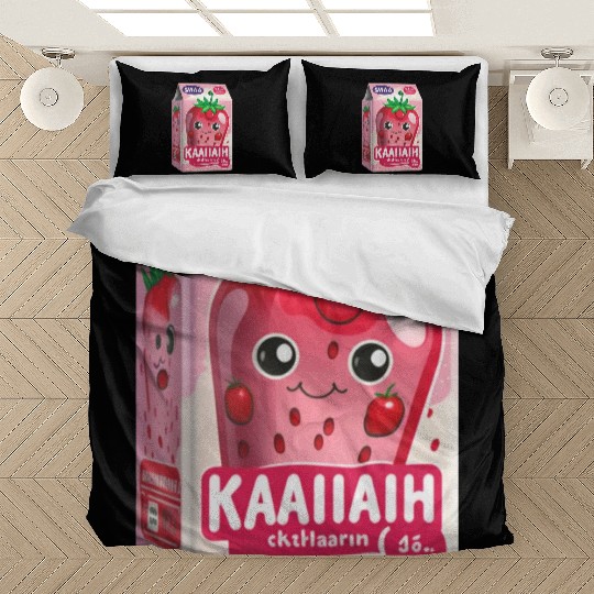 Strawberry Milk Kawaii Bedding Sets