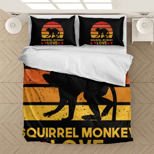 I love squirrel monkeys sunrise design Bedding Sets