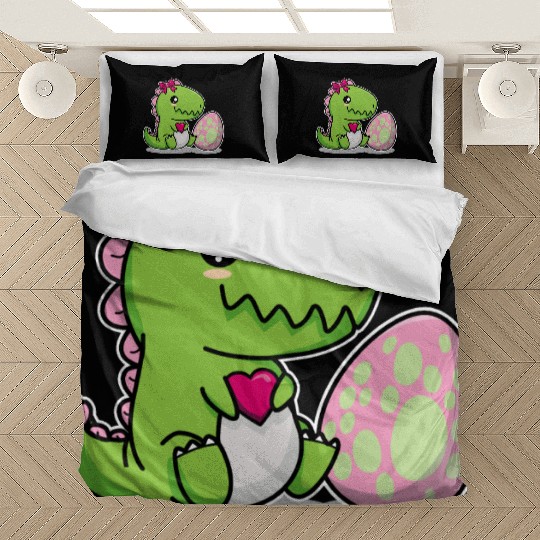 Big sister Cute dino with egg siblings boy girl Bedding Sets