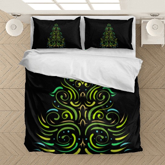 Green Ornaments Christmas Tree For Christmas Bedding Sets