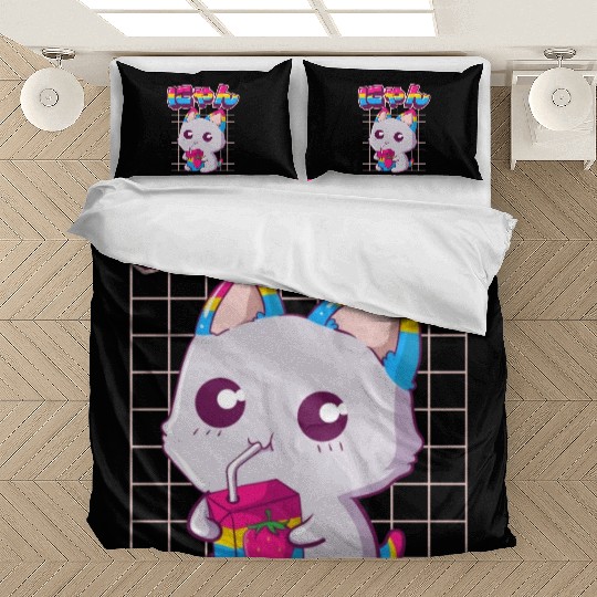 Pansexual Pride Kawaii Cat Strawberry Milk Pansexu Bedding Sets