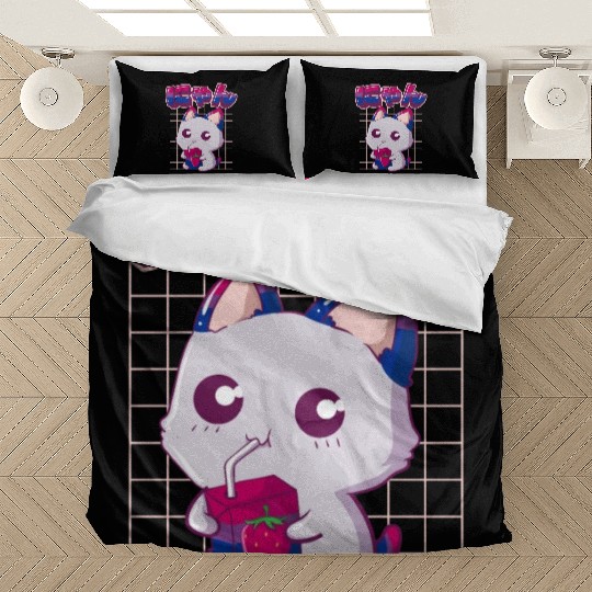 Bisexual Pride Bi Kawaii Cat Strawberry Milk Bisex Bedding Sets