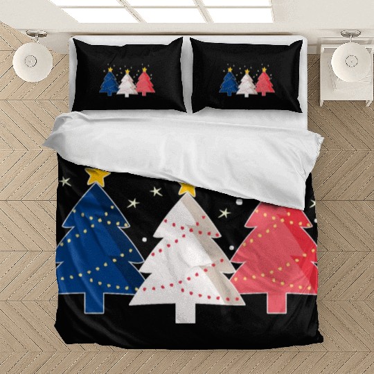 Christmas Tree French Flag France Bedding Sets