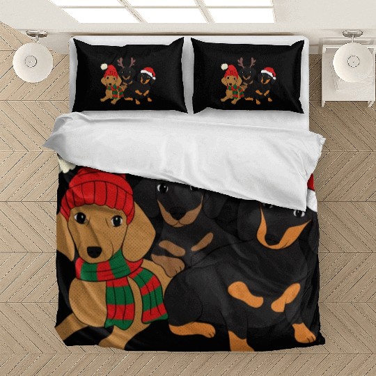 Dachshund Christmas Cute Dachshund Dachshund Lover Bedding Sets