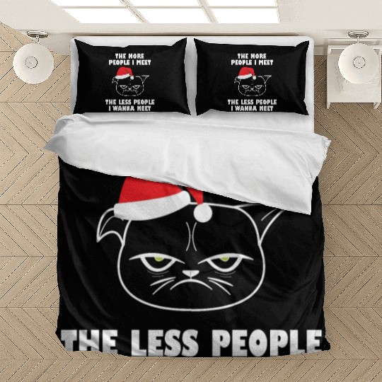 I hate People funny cat christmas gift idea Bedding Sets