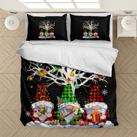 Gnomes Merry Christmas Light Family Gnome Xmas Bedding Sets