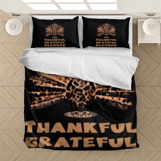 Thankful grateful blessed leopard Bedding Sets
