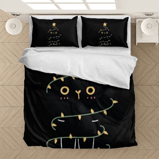 Funny Cat Christmas Bedding Sets,Meow Christmas